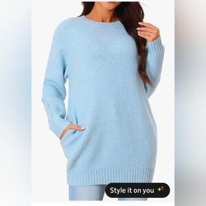 Seta T Women's Sweaters Long Sleeve Crewneck Cozy Oversized Sweater Loose Fit